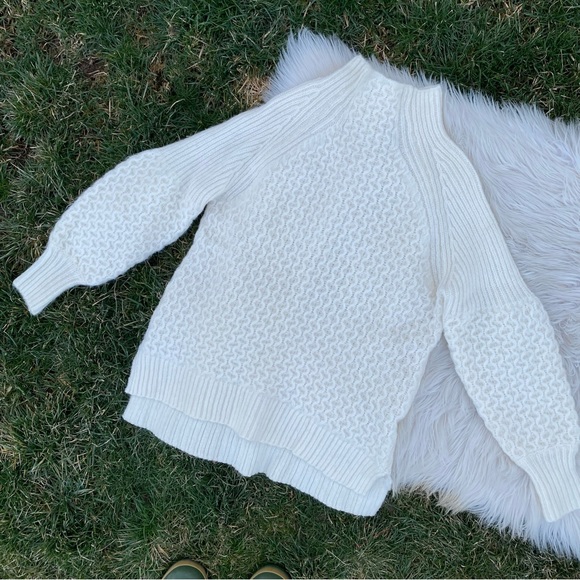 Anthropologie Ivory Bia Sweater with Balloon Sleeves XSP petite - Picture 3 of 7